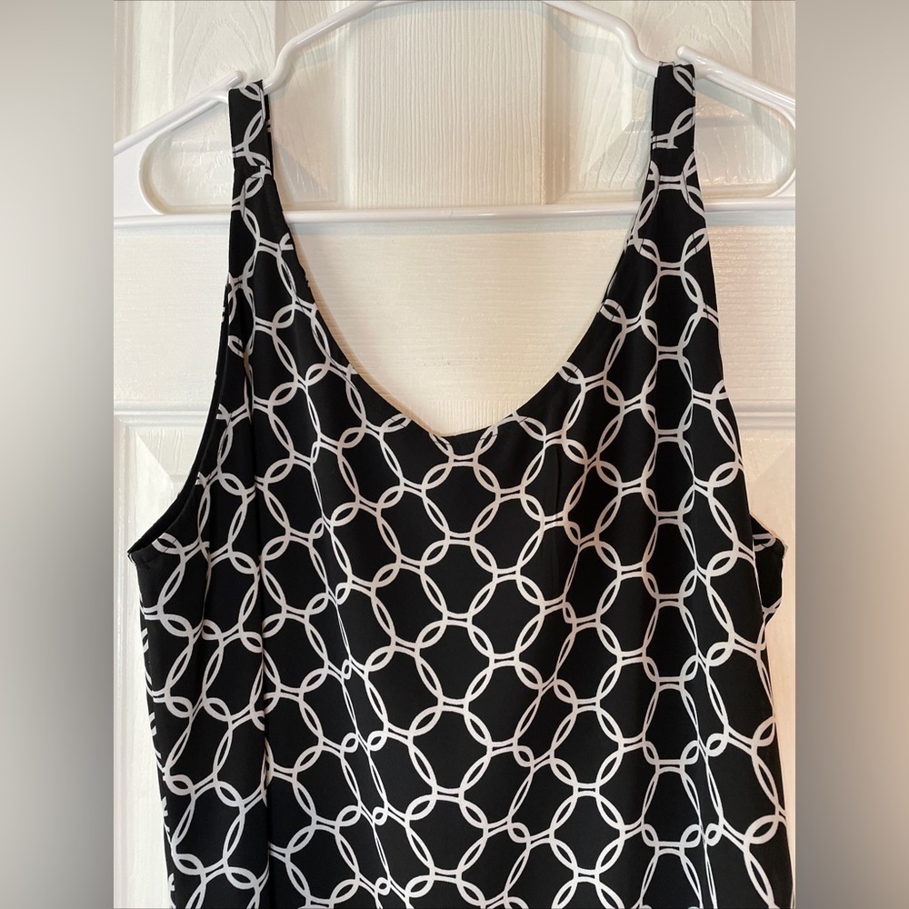 Chico's Black White Tank Top Scoop Neck Blouse Size 8/10 - Picture 11 of 16